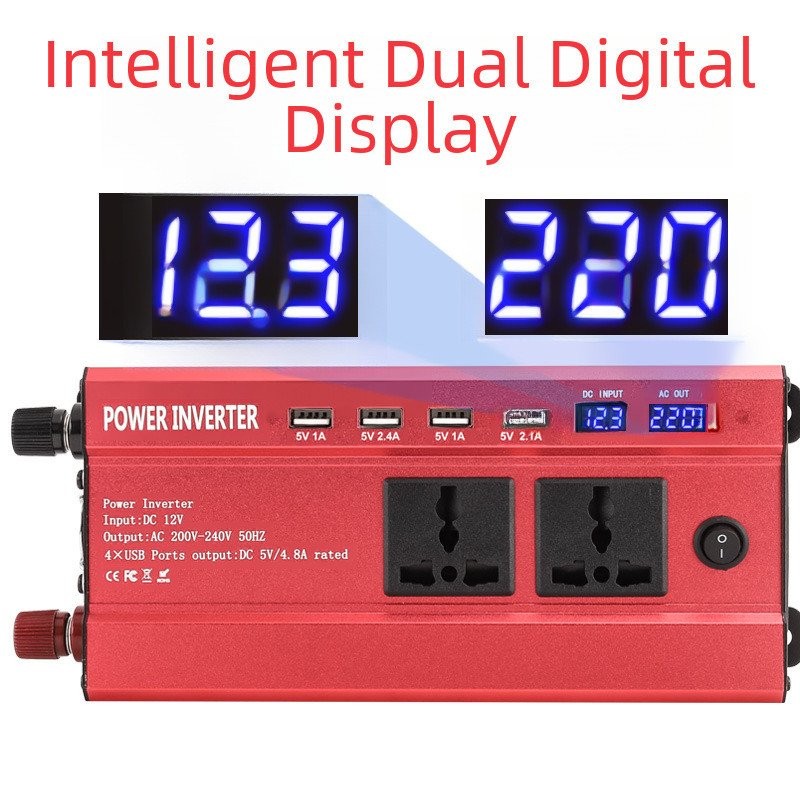 1200W Smart LCD Double Digital Display4USB Interface Vehicle-Mounted ...
