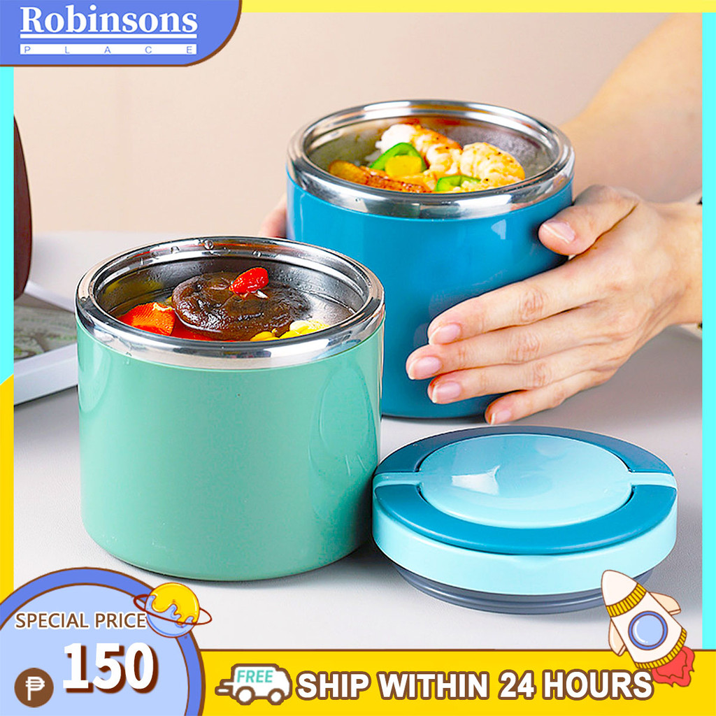 Portable Stainless Steel Insulated Vacuum Bento Box Soup Pot Lunch Food ...
