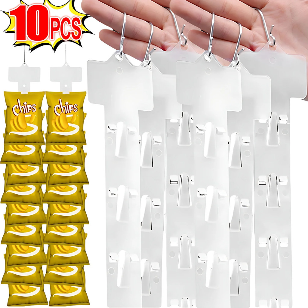 2/5/10PCS Food Storage Hanging Strips with Hooks/Supermarket Shelf ...