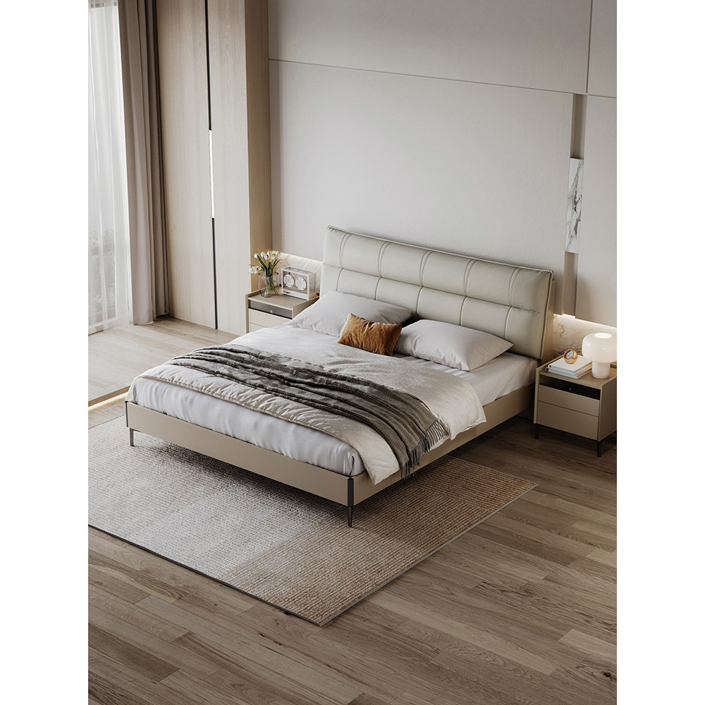 Lin's Home Bedroom Double Bed Master Bedroom High-end Elegant Bed Frame ...