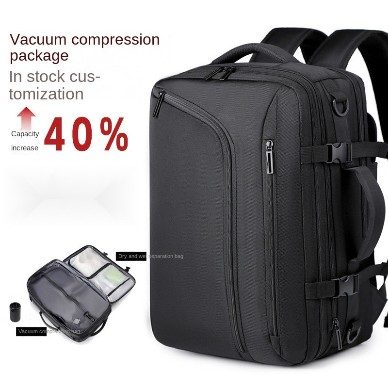 Men Travel Backpack Vacuum Compression Backpack Simple Large-Capacity ...