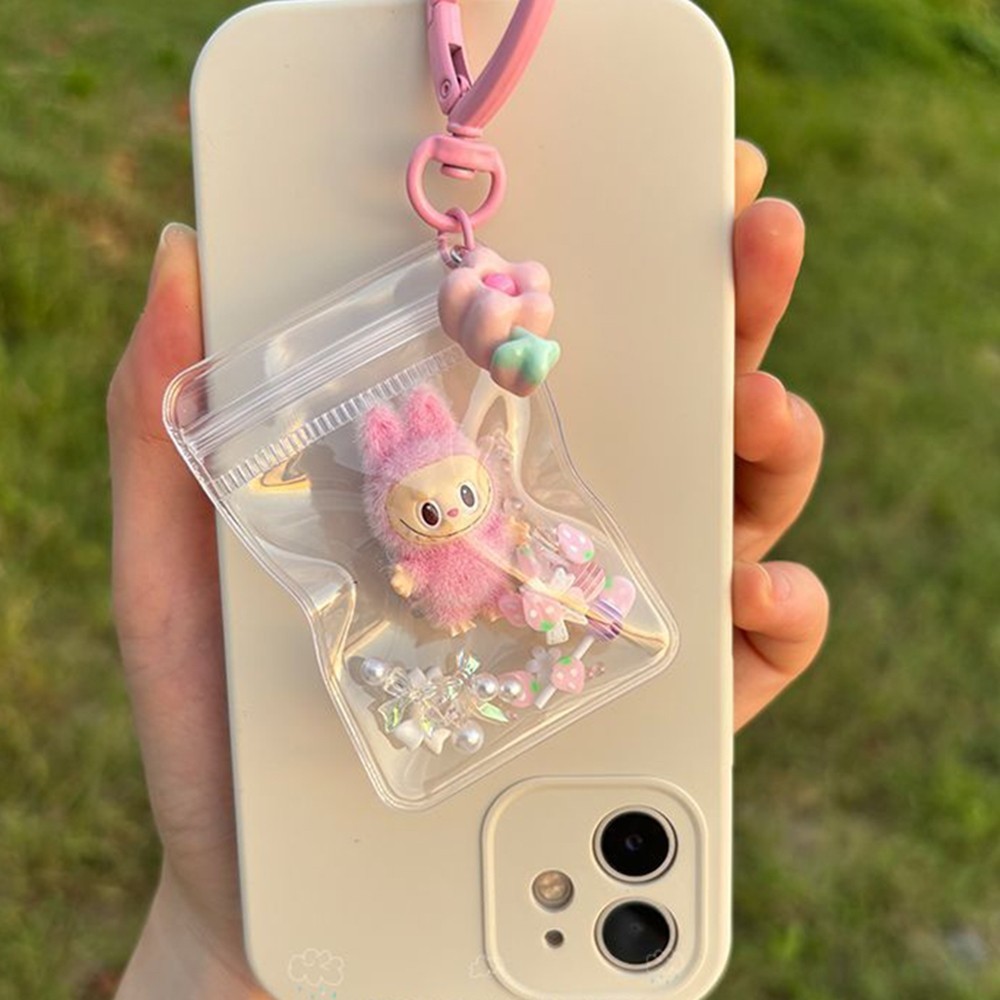 【ONCE+】Charming Mini Labubu Keychain Soft Silica Gel Pendant for Bag ...