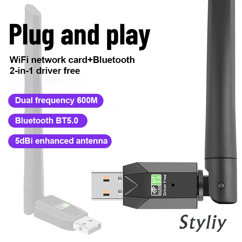 USB WiFi Wireless Driver Network Card BT5 0 Bluetooth Adapter 650M Dual