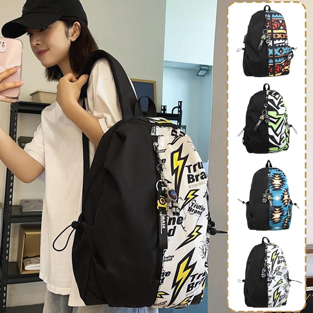 Streetwear Backpack Men's & Women's Large Capacity Graffiti Design For ...