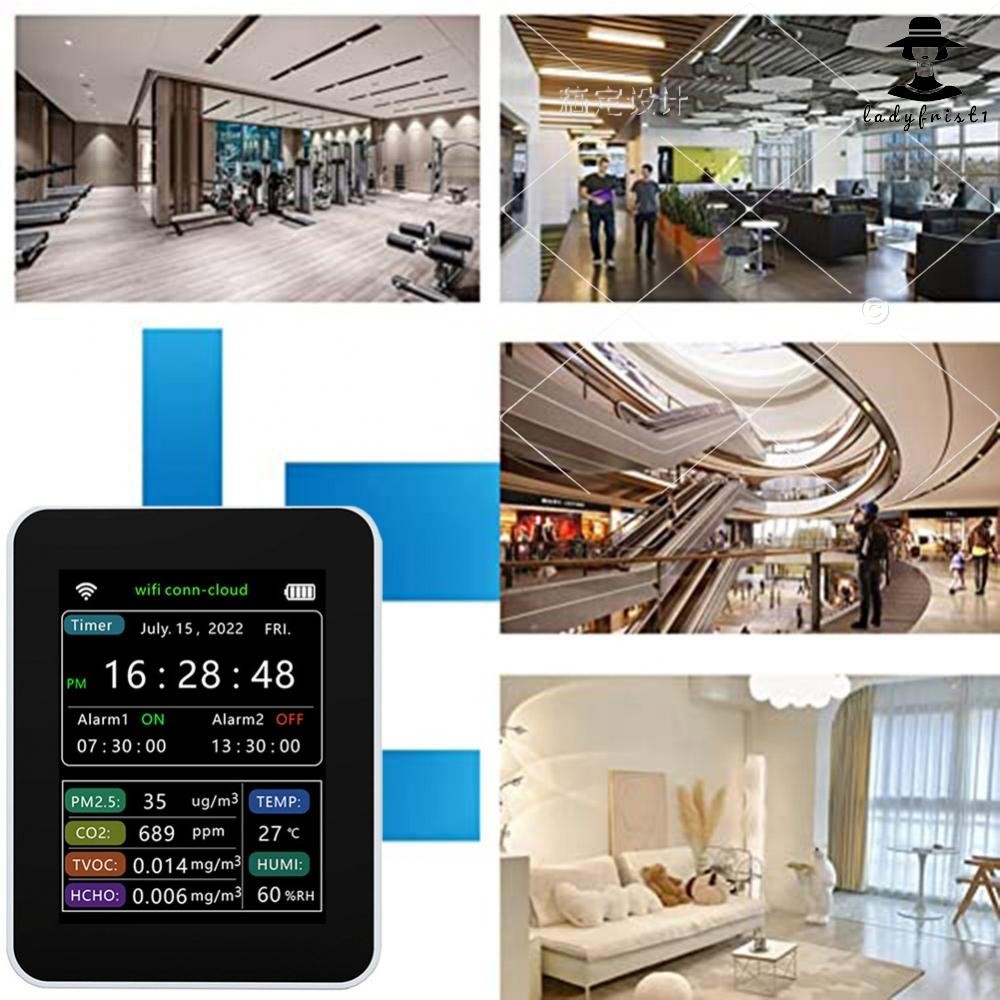 【LADY】Portable WiFi PM2 5 and Temperature Humidity Detector with App ...