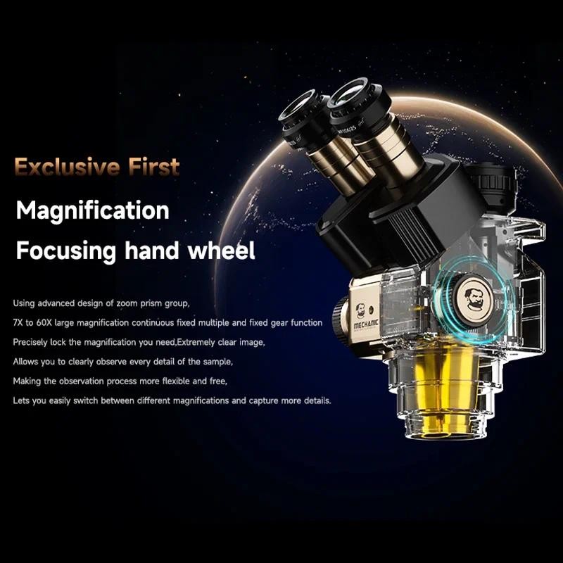MECHANIC ROBOT 7060T Large Vision Trinocular Stereo Microscope WF10X25 ...