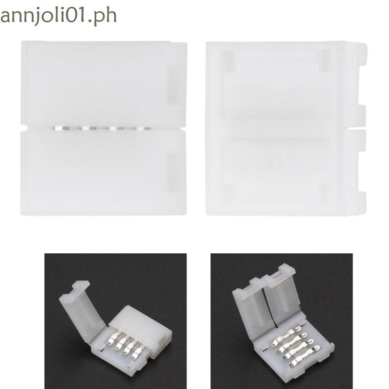 QJ Solderless Clip-on Coupler Connector 4 Pin 10mm For 5050 LED Strip ...