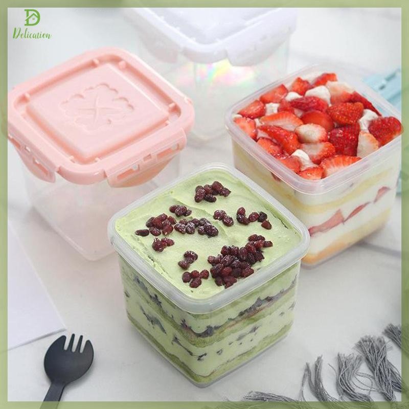 Delication Reusable Mousse Thousand Layer Cake Box With Fork Fruit ...