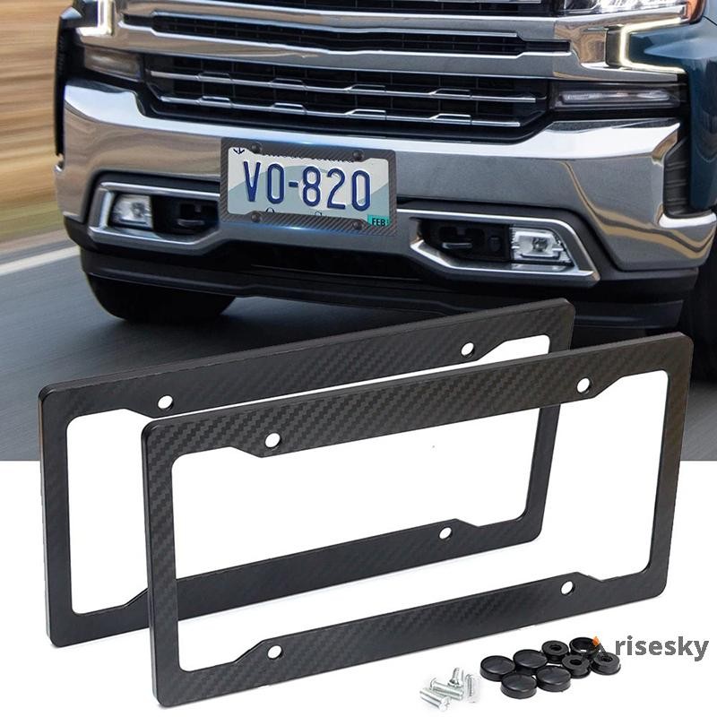[risesky] Carbon Fiber Patterned License Plate Holder With Standard