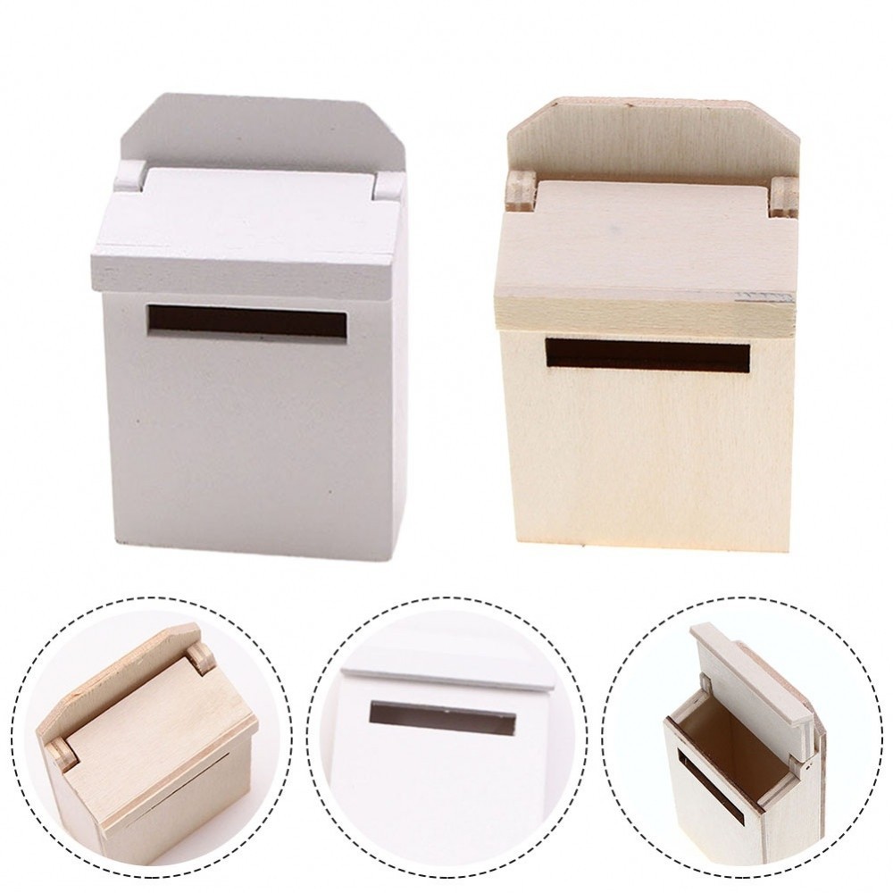 Mini Mail Box House Realistic Wooden Construction Compact Size Dioramas ...