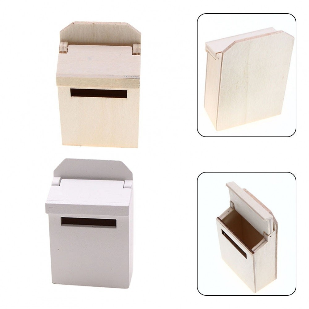 Mini Mail Box House Realistic Wooden Construction Compact Size Dioramas ...