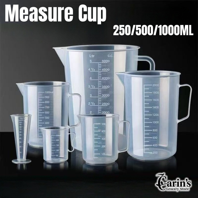 Plastic Graduated Measuring Cup Beaker Liquid Measure Jug Cup Container ...