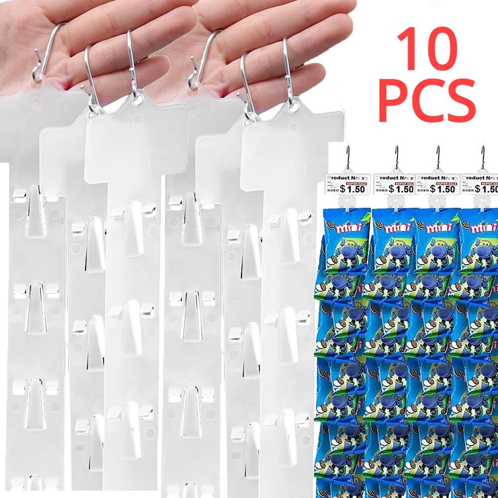 Clip Strip® Brand Durable, High Impact, White Plastic Spring Loaded Clamp Merchandising Strip, With 12 Hooks And Header For Branding | Clip Strip Corp