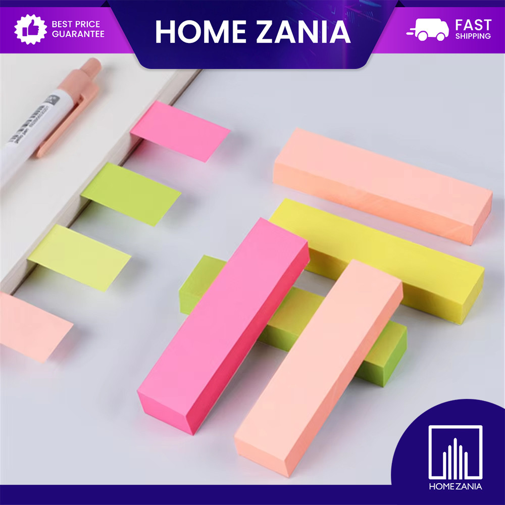 Home Zania Sticky Note Pad 4in1 Neon Color Sticker Bookmark Marker ...