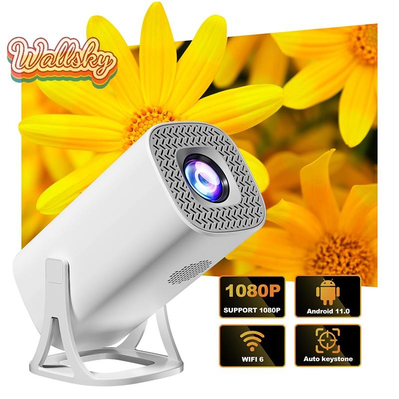 Wallsky> Android 11 WIFI 100 Inches Mini Portable Projector With Game