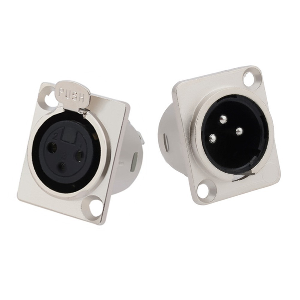 (BEST) 3Pin XLR Socket Male Female Panel Mount Chassis Socket Mic Jacks ...