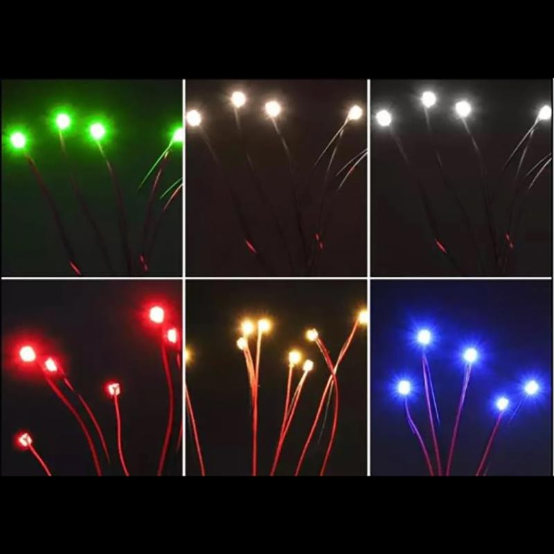 30 LEDs Pré-soudées Evemodel - SMD 0603 Avec Fils Et Résistances Pour Modélisme