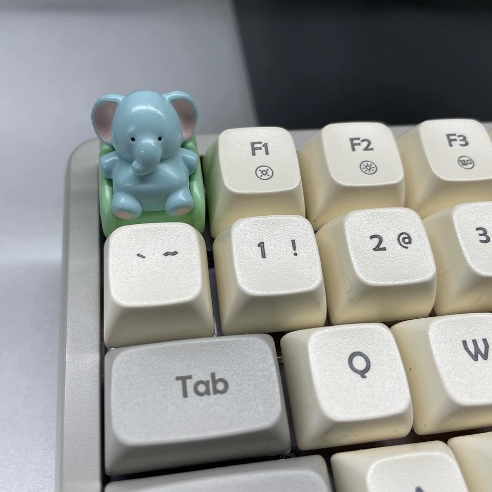 Elephant Keycap Cute Creative Personlized Blue Elephant Resin Keycaps