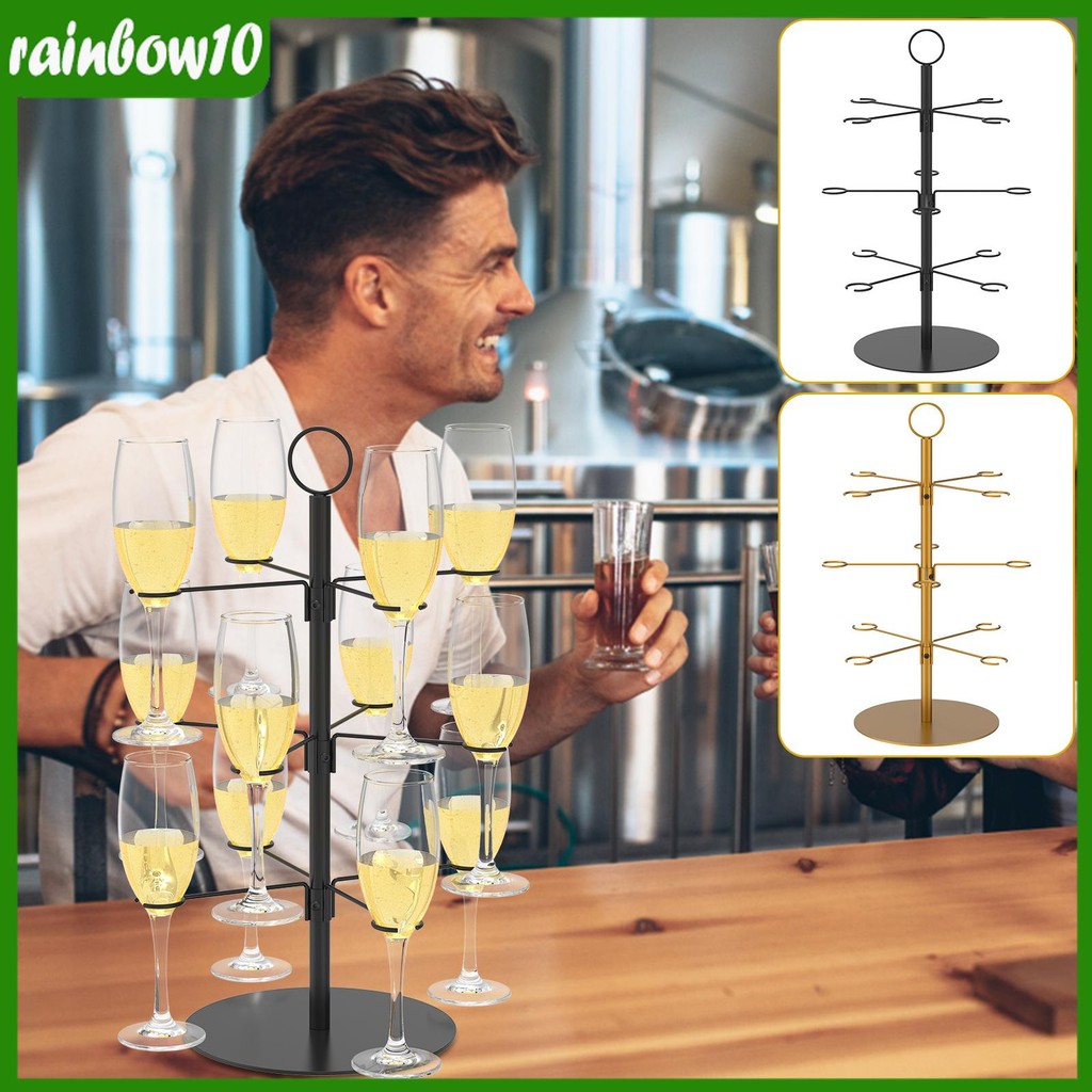 Cocktail Tree Stand 3 Tiers Champagne Display Stand 12 Holders Wine ...