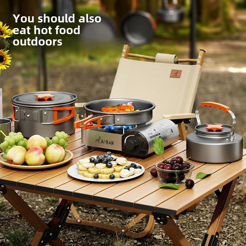 New camping cookware Outdoor pot kettle Frying pan equipped portable ...