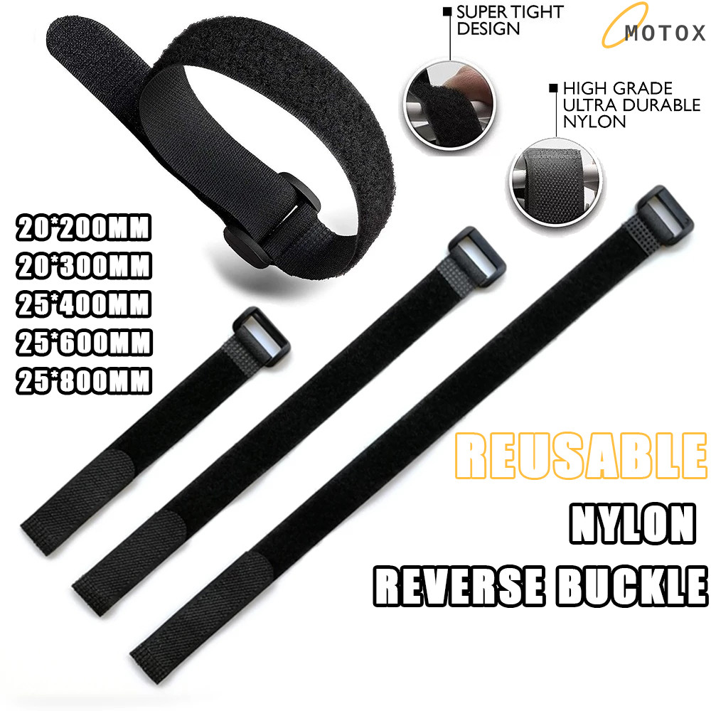 MOTEX Reusable Nylon Reverse Buckle Self-adhesive Cable Tie Velcro ...