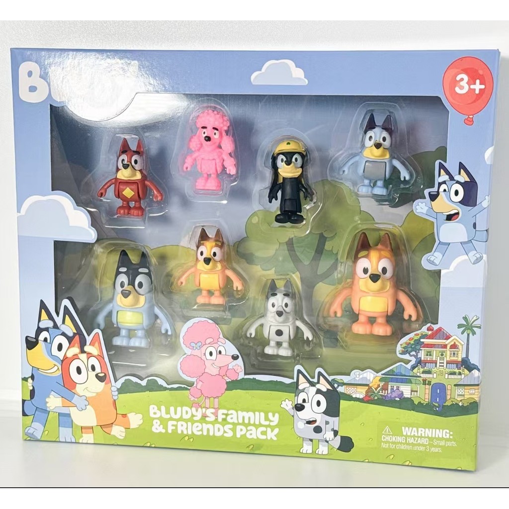 8 Styles Bluey Family Figures Bingo Friends Puppy Movable Joint Doll ...