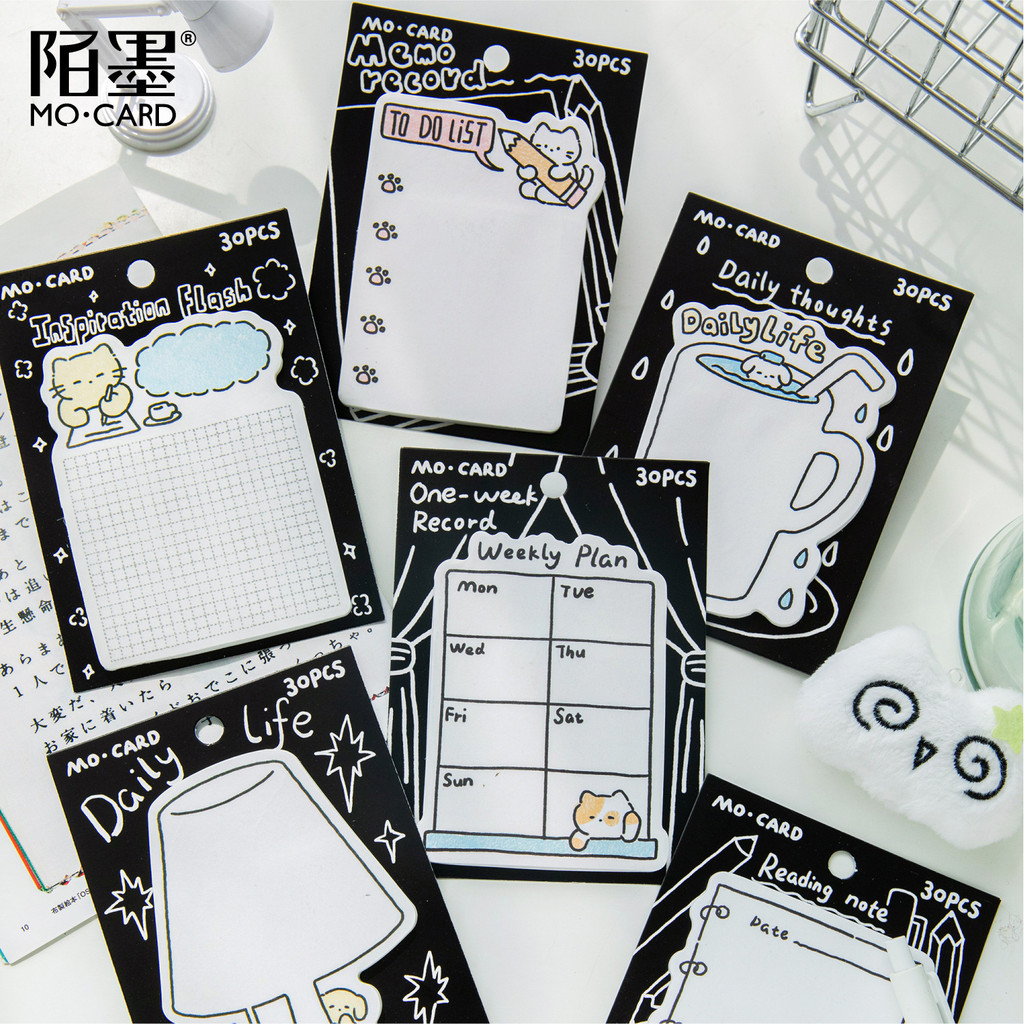 30 Pcs Sticky Note Kawaii Planner Notebook Cute Memo Pads With Mug ...