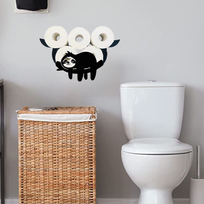 Cute Wall-Mounted Toilet Bathroom Paper Towel Rack Towel Rack Roll ...