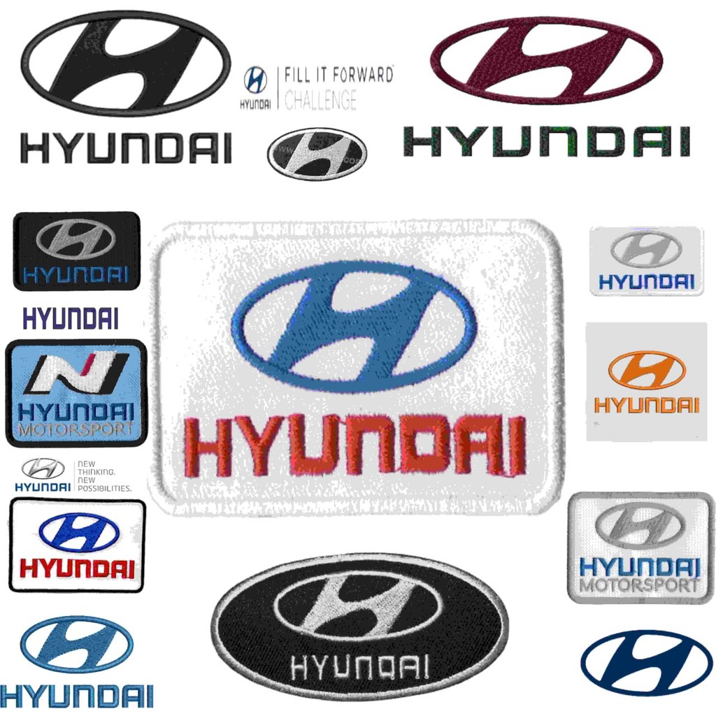 Hyundai Embroidered Patch Logo Emblem Embroidery | Shopee Philippines
