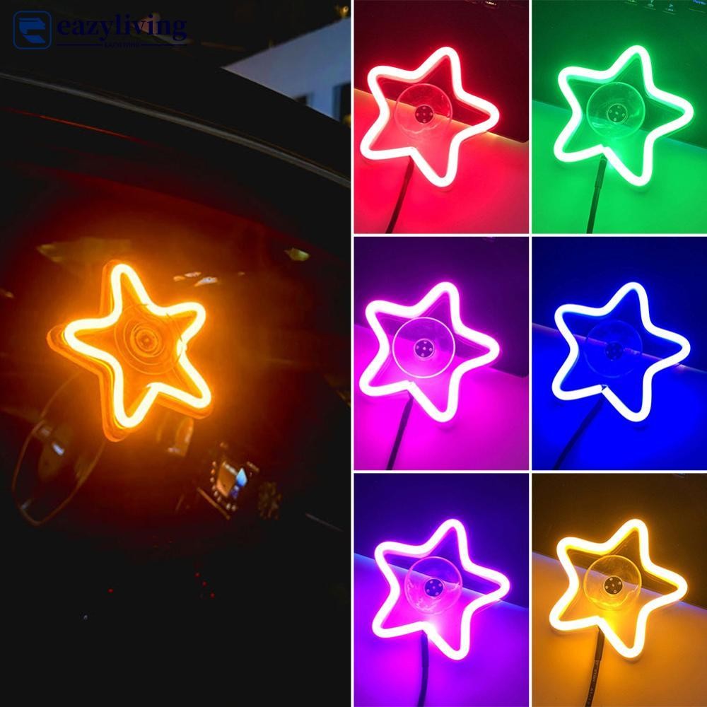 EAZYLIVING Universal Car Triangle Window Neon Light Heart Shape ...