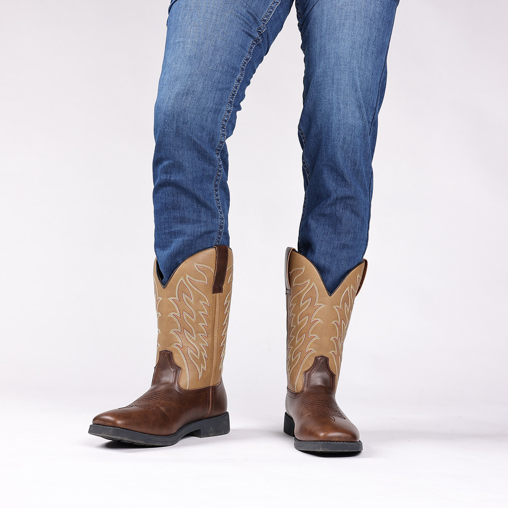 6 Kinds Western Cowboy Cosplay Elastic Shoes  Embroidered Chelsea Boots