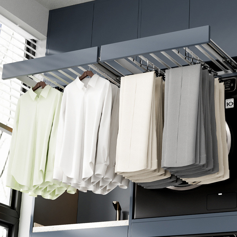 Washing Machine Invisible Clothes Hanger Balcony Dryer Hidden Pull Pant ...
