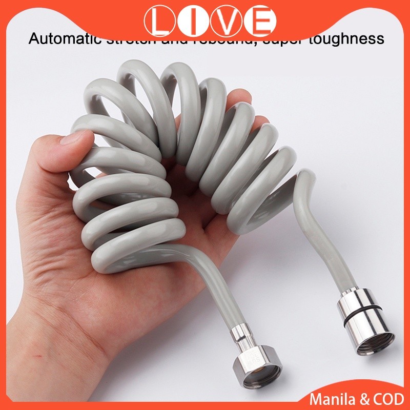 【Live】 Spring Flexible Shower Hose Water Plumbing Toilet Bidet Sprayer ...