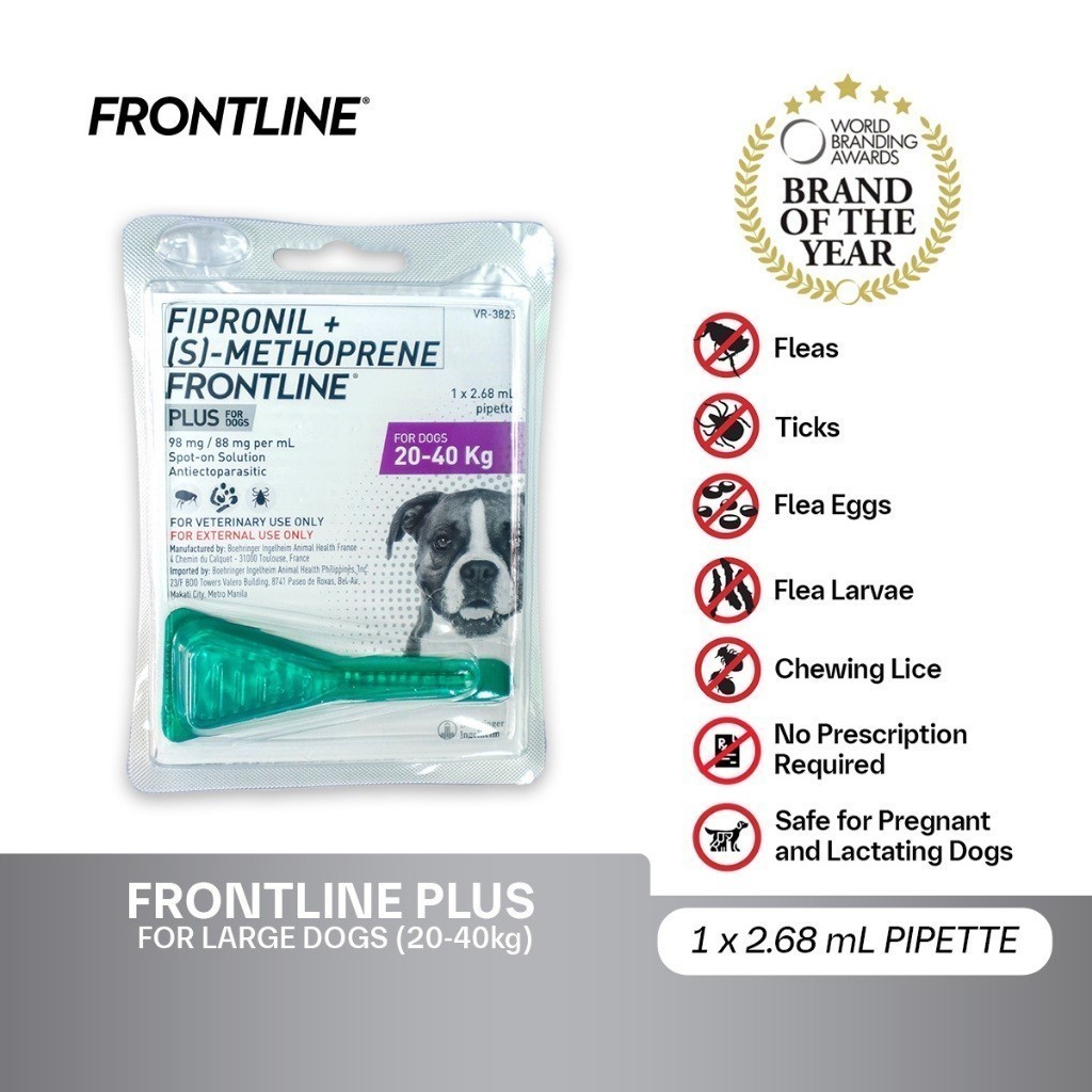 Frontline Plus For Large Dogs Anti Tick And Flea Spot-On Anti Itch ...