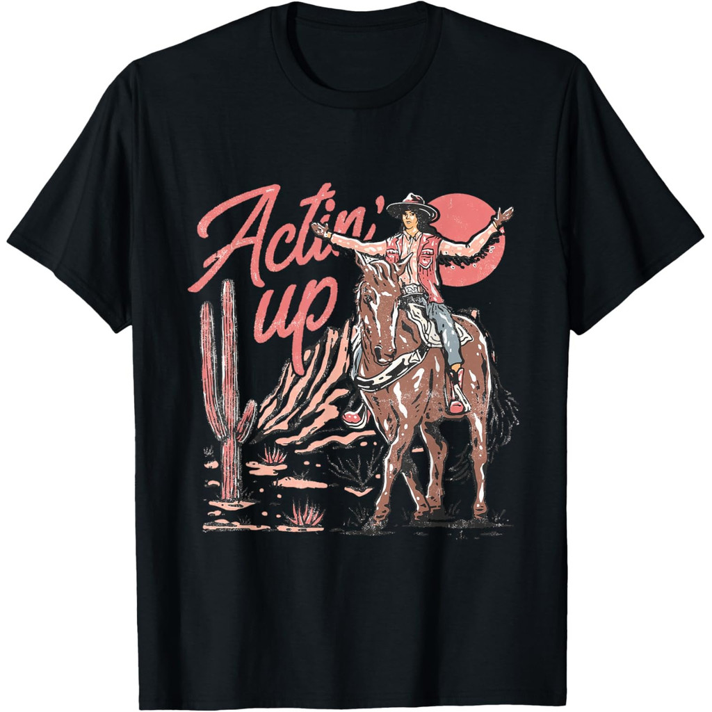 Retro Actin' Up Western Country Cowt-Shirt | Shopee Philippines