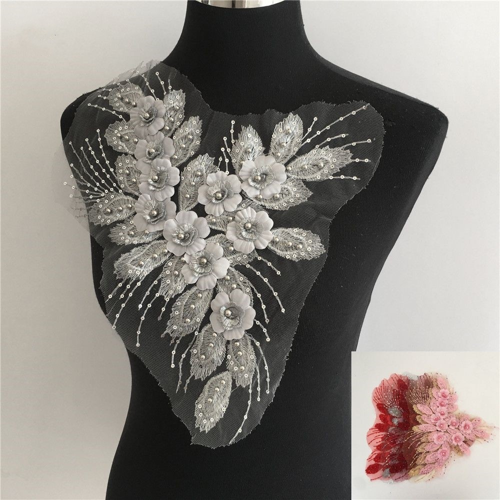 Mesh Gold Thread Lace Collar Decoration Patch Imitation Pearl ...