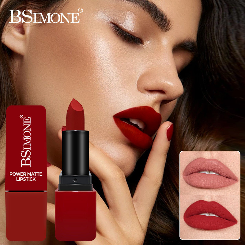 Bsimone Matte Dark Red Lipstick Waterproof Colorrose Brown Trending Lip ...