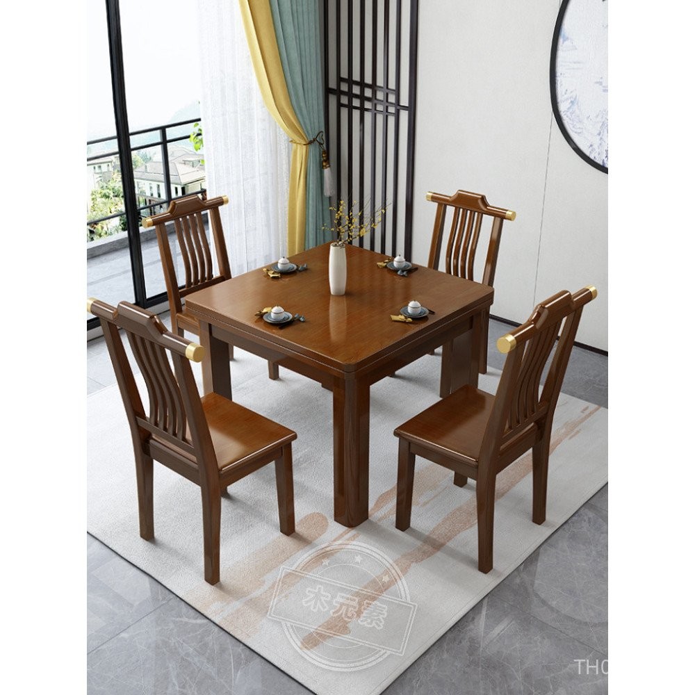 Dining Table Playing Cards Old-fashioned Chess Table Pure Solid Wood ...