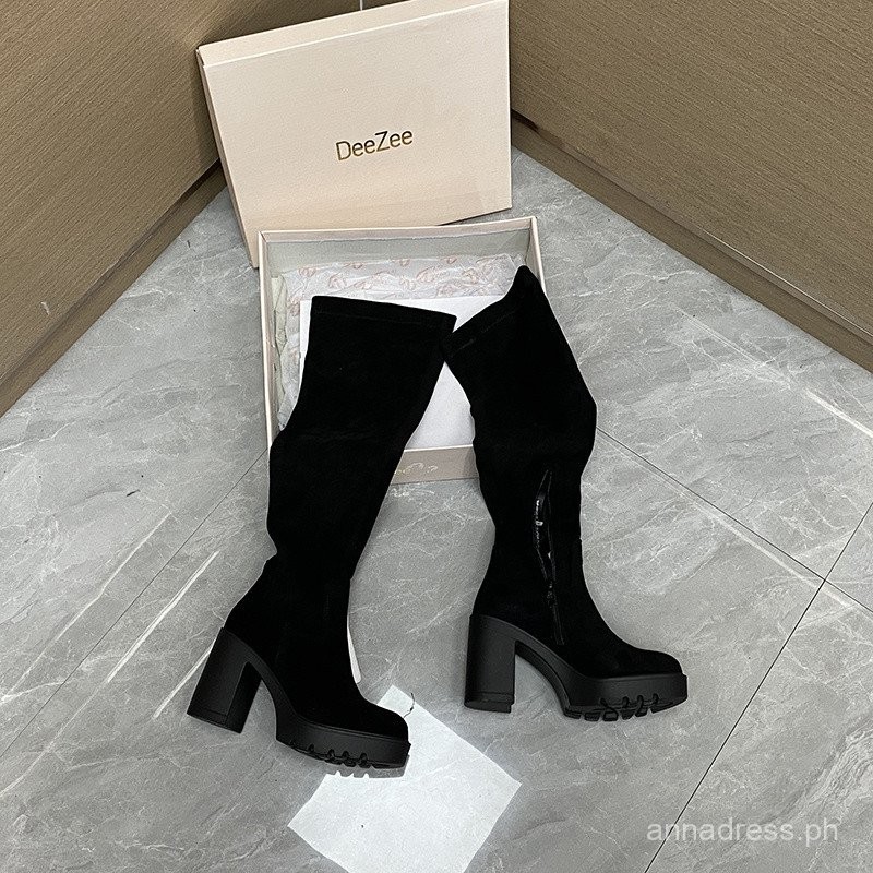 Boots Below the knee Big Tube Circumference Single Boots British Style ...