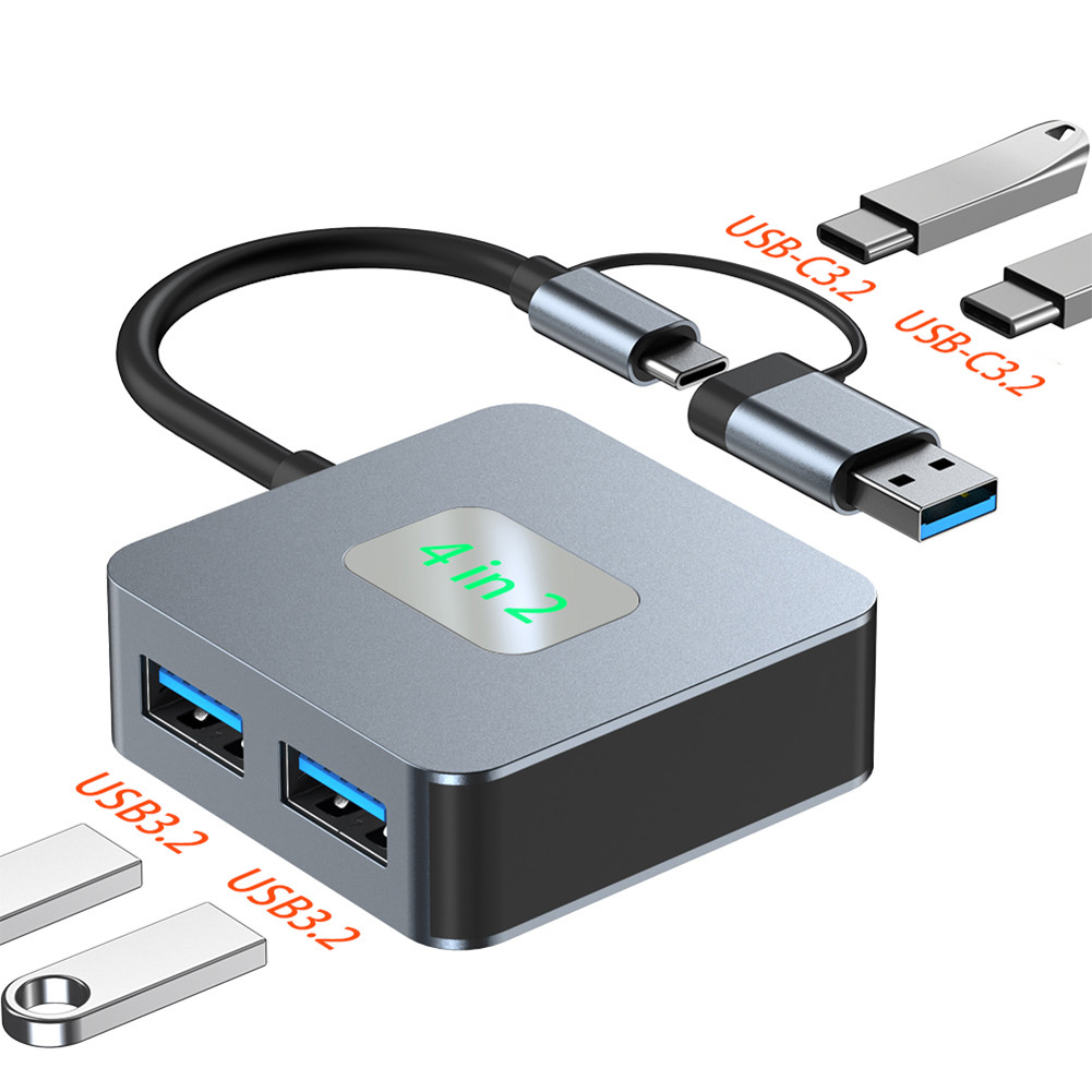 USB 3.2 Hub 4 in 1 USB C Hub USB-C/USB-A To 10Gbps USB 3.2 Mini 4 Port ...