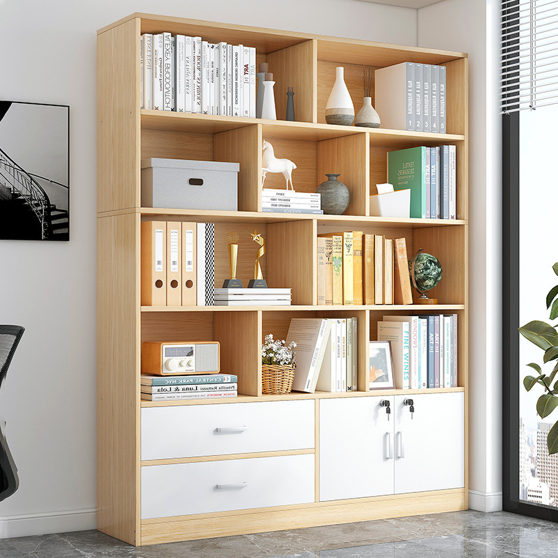 9U Simple Bookshelf Integrated Bedroom Bookcase with Lock Home Living ...