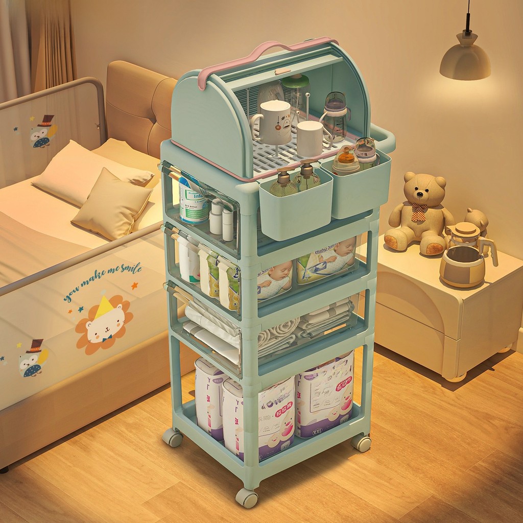 Trolley Rack Baby and Infant Supplies Multi-Layer Drawer Mobile Storage ...