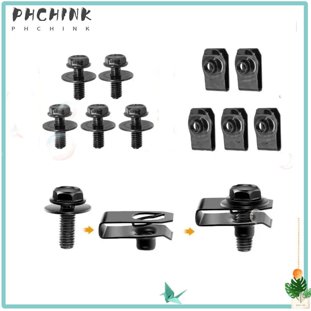 CHINK 30pcs Car Body Bolts Clip, Universal 6MM Self-Tapping Screws, M6 ...