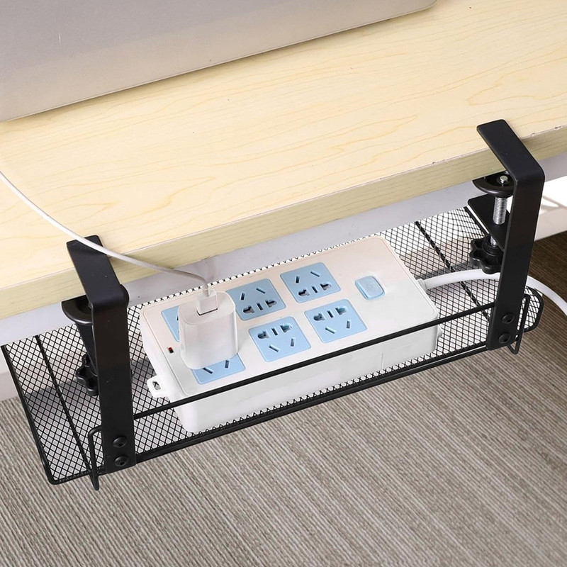 Upgrade Under Table Storage Rack Cable Management Tray Desk Socket ...