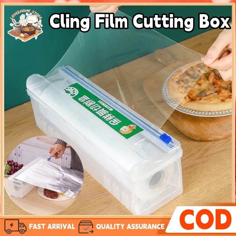 Cling Film Cutting Box Refillable Wrap Cutting Box Kitchen Sliding ...
