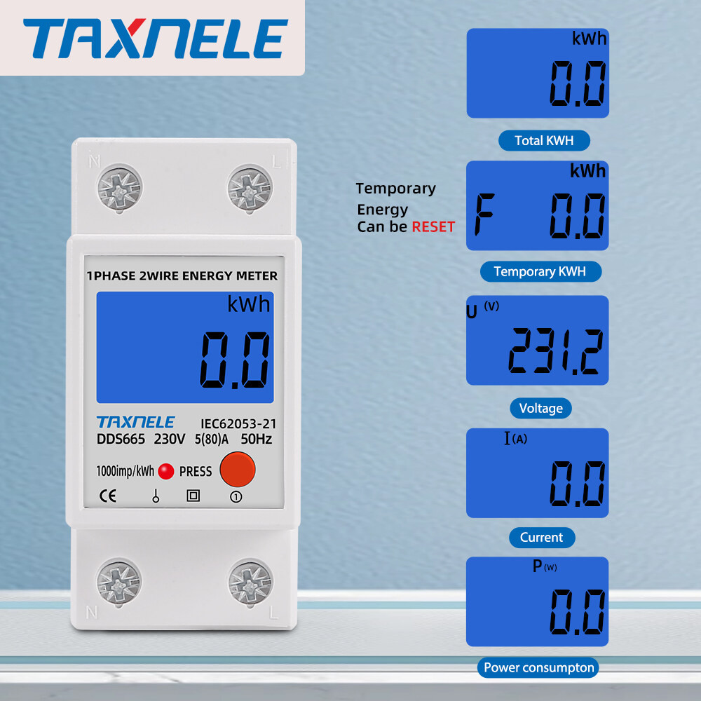 Digital Electricity Meter, 220 V 15  60  A Digital Electricity Meter For Din Rail Meter K Wh Xtm 35 S 1 Phase 2 Wire Energy Meter With Led Display