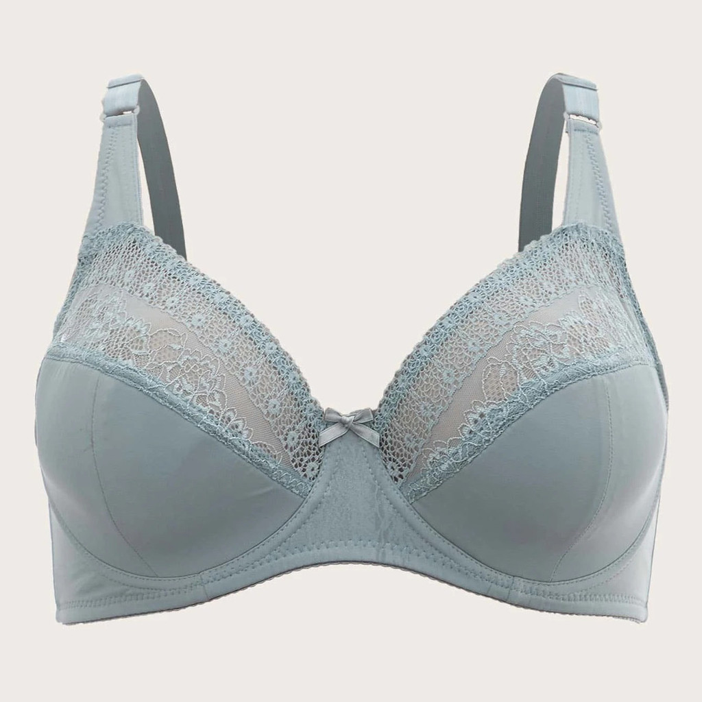 PARIFAIRY Plain Floral Lace Bra for Woman Plus Size Bra with Wire Ultra ...
