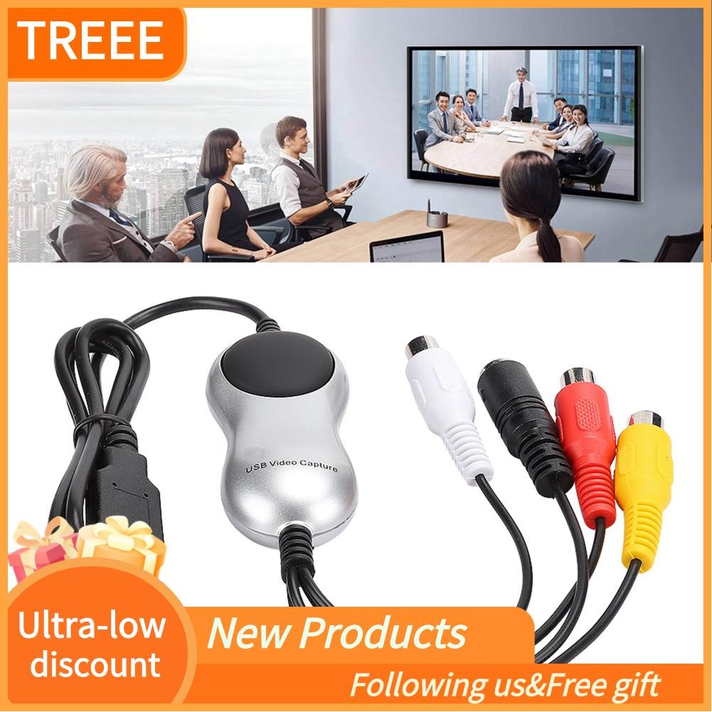 Treee USB 2.0 Universal Portable Capture Card Audio Video Grabber RCA ...
