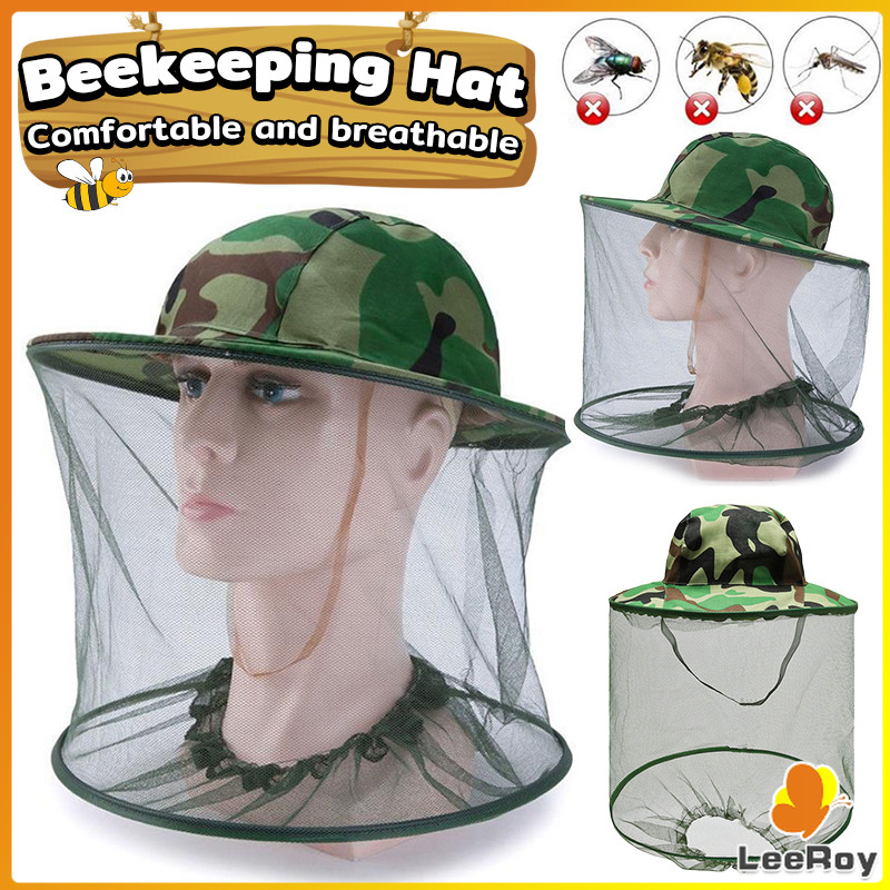 LRY Anti Bee Hat Protective Clothing Cap Face Protector Camouflage Hat ...