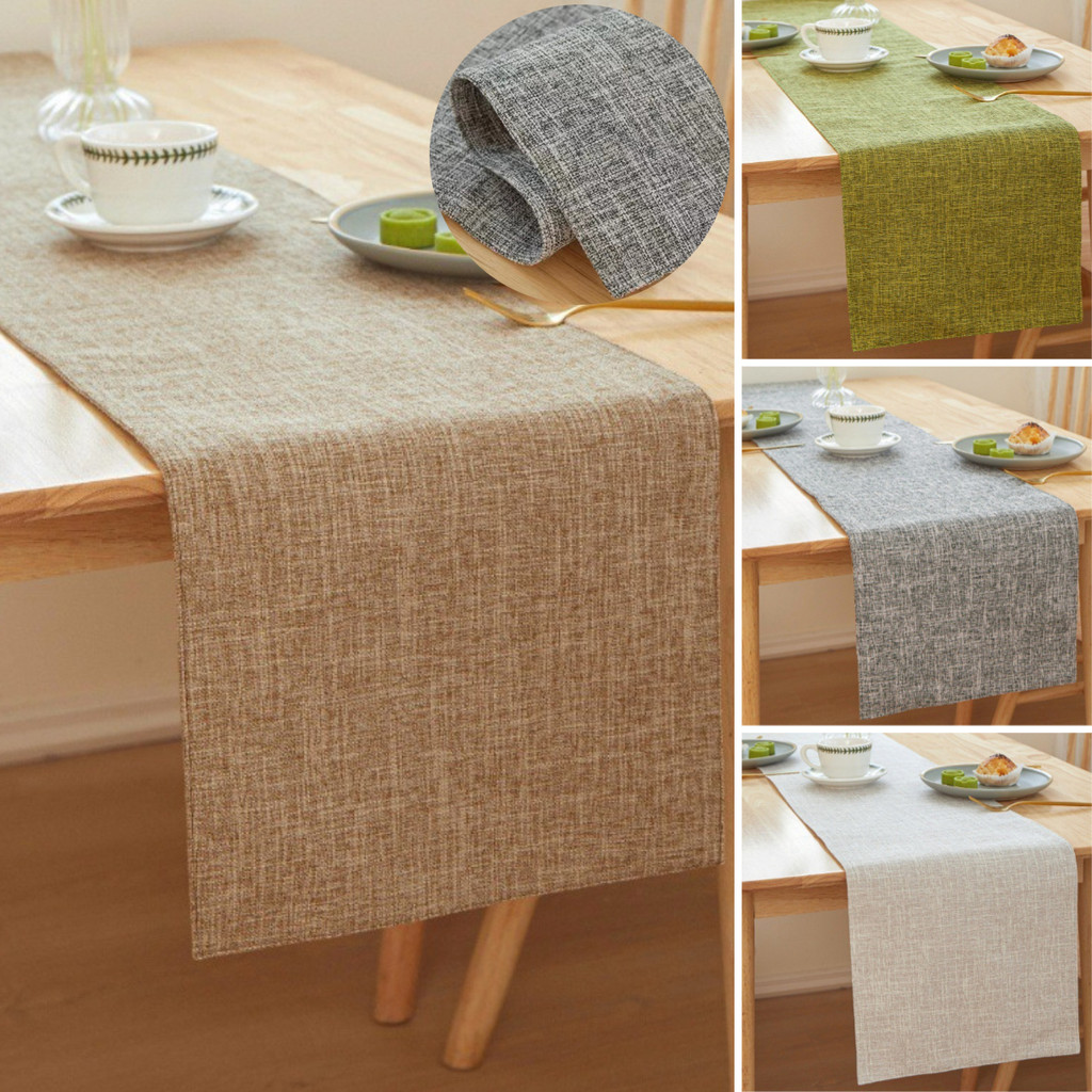 New Thick Linen Solid Color Table Runner Light Luxury Home Boxer Bed ...